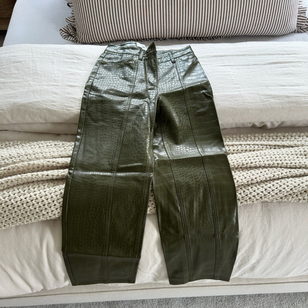 Mango Green Croc Pants, size 2